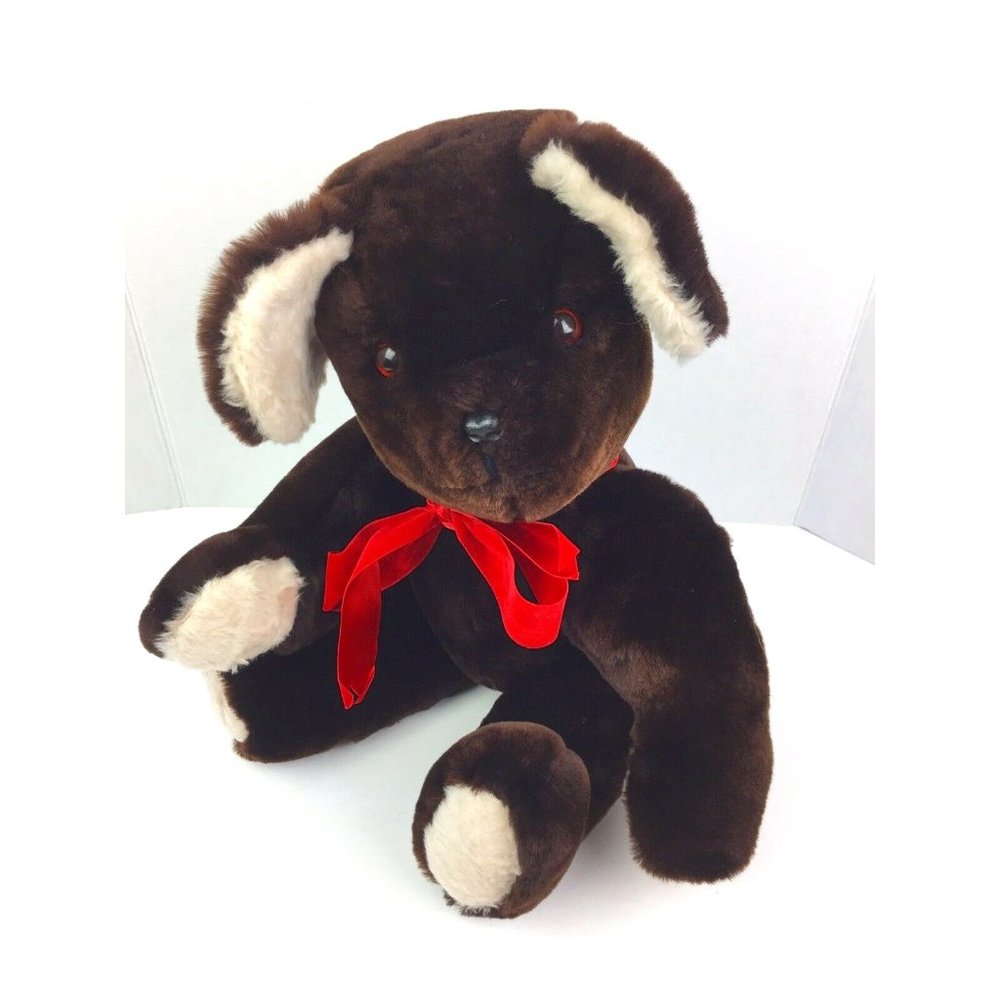 20” Vintage‎ Dark Brown Puppy Dog Jointed Arms Legs
